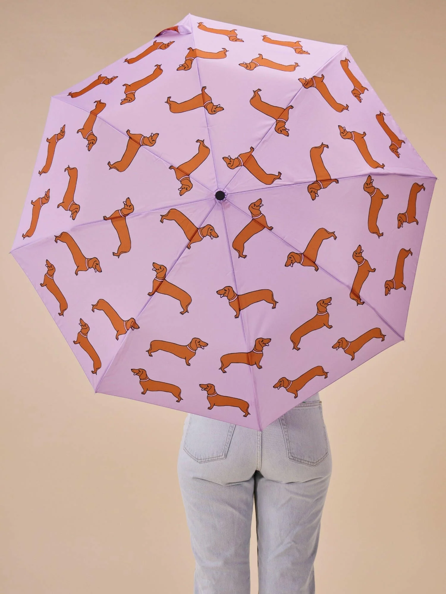 Dachshund Dog Lilac Eco-friendly Compact Duck Umbrella - Image 2