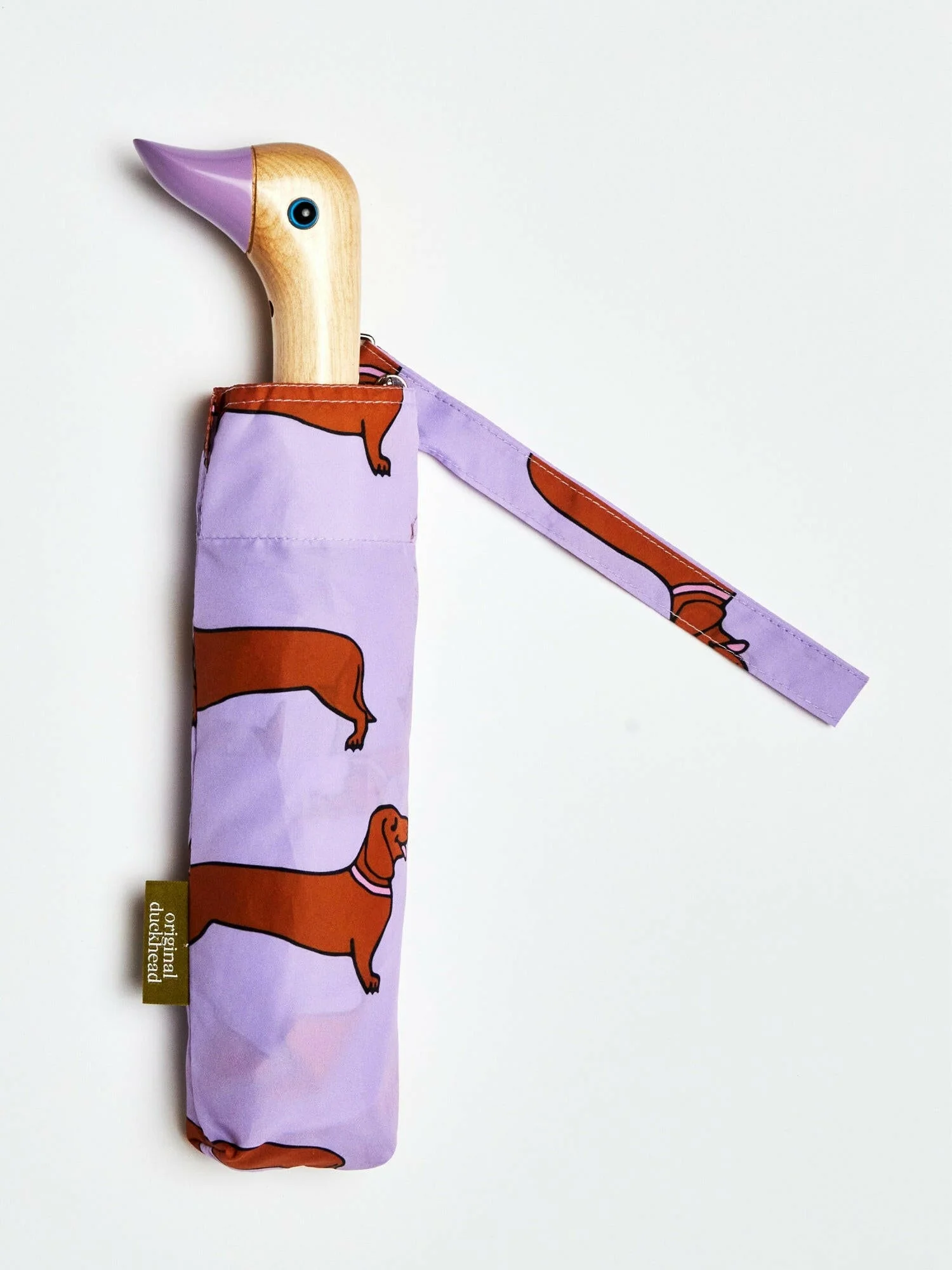 Dachshund Dog Lilac Eco-friendly Compact Duck Umbrella - Image 3