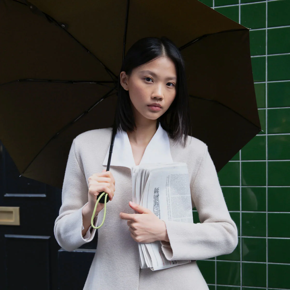 Dark Olive Umbrella with Auto Open-Close - Image 14